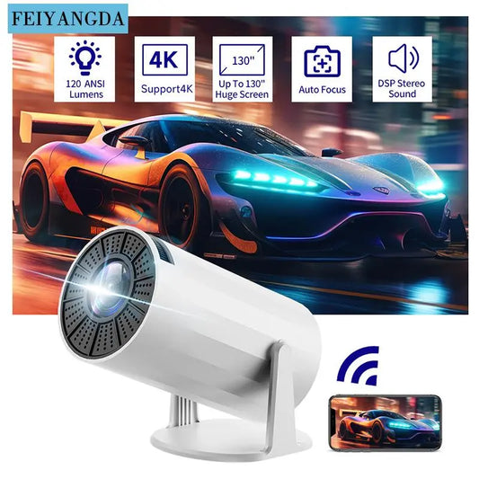 Mini Projector, 200ANSI Full HD 1280*720P Wireless Same Screen Support USB/HDMI/AUDIO, Projector Maximum Distance 130Inch, Automatic Correction, Home Outdoor Theater Holiday Gift