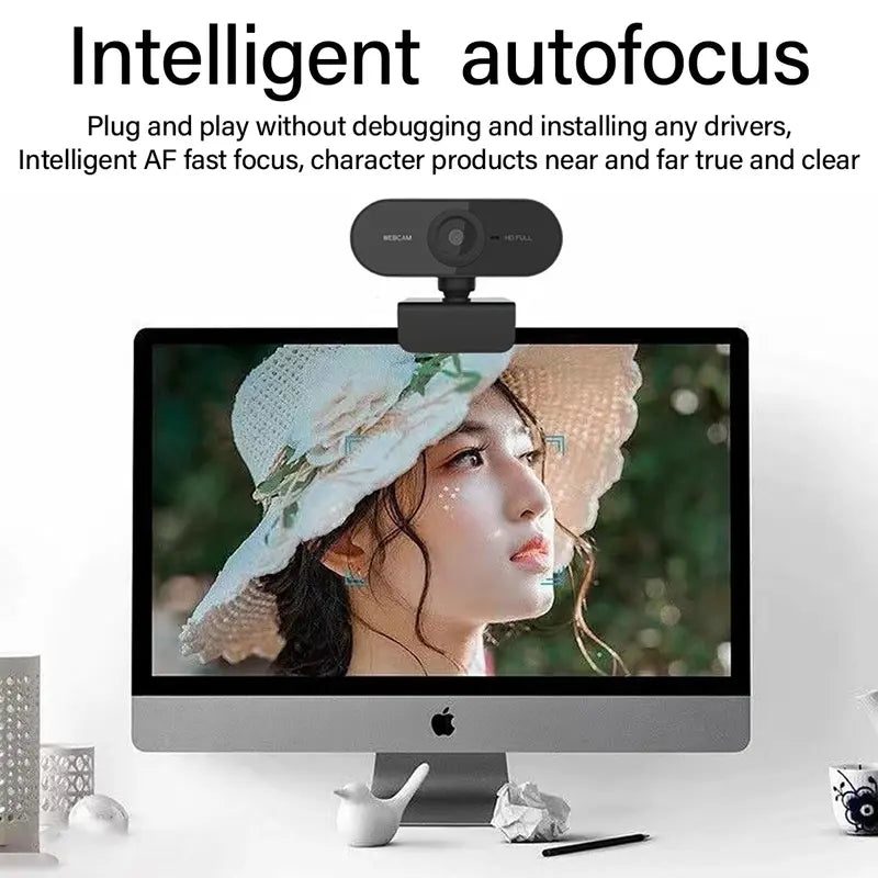 Webcam for Pc with Built-In Microphone and Rotatable Tripod, 1080P Video and Wide Angle Camera, Privacy Cover, (Webcam with USB Cable)For Live Streaming, Video Conferencing, and Online Classes