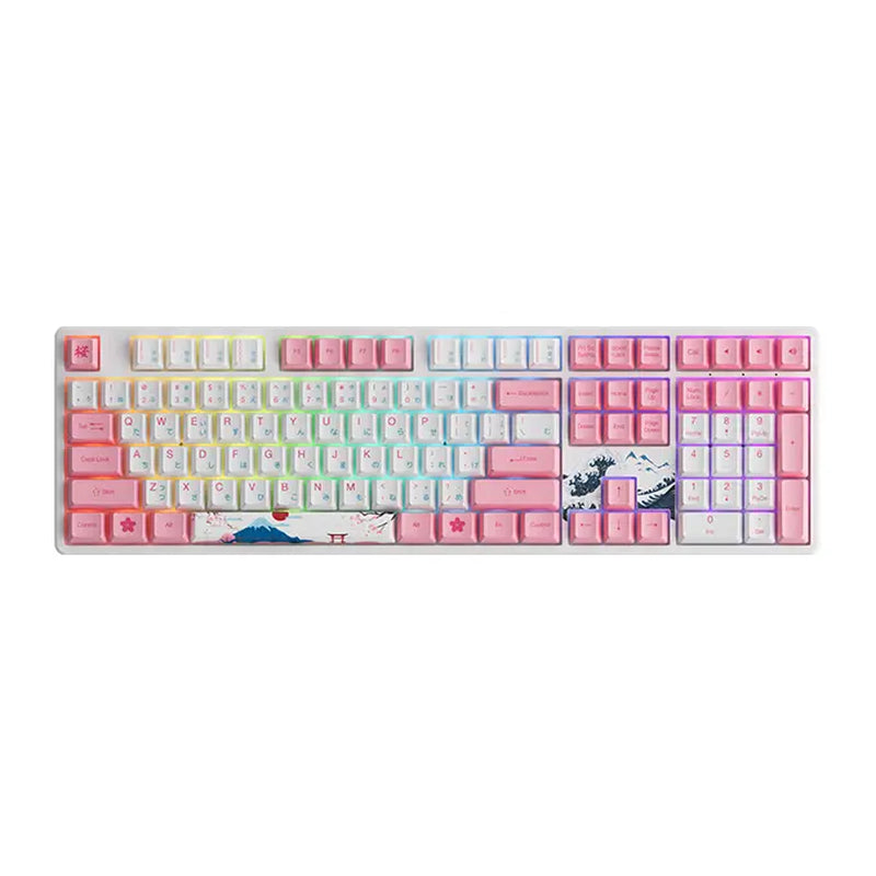 Akko World Tour Tokyo 108-Key R2 5108S Wired Mechanical Gaming Keyboard, Programmable with OEM Profiled PBT Dye-Sub Keycaps and N-Key Rollover, Mac/Win Compatible