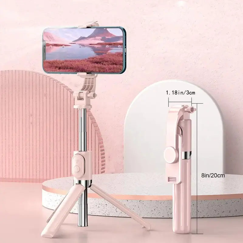 Portable Selfie Stick Tripod for Music Festival, Height Adjustable Foldable Selfie Stick for Summer, Phone Tripod Stand with Remote Control, Selfie Accessories