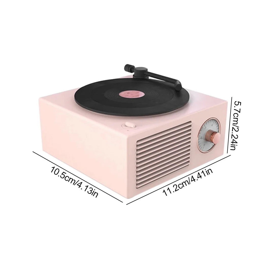 Turntable Multicolor Wireless Speaker Vintage Multi-Function Sound Box Outdoor USB Record Player Studio Hotel Shop Pink