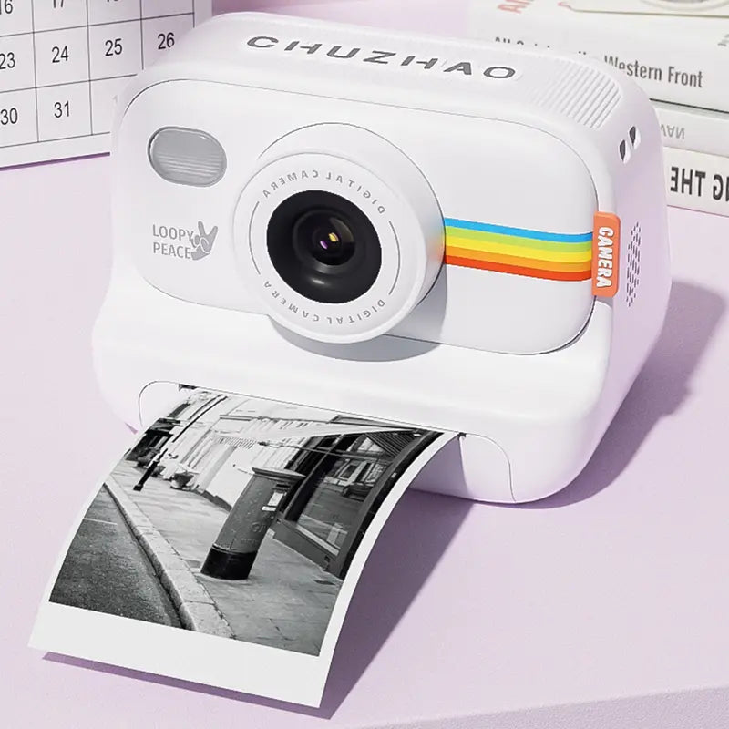 Children'S Polaroid Camera，Inkless Instant Print Camera 1080P, Digital Camera, with 8G Memory Card, Compact Portable Camera for Kids, Teenagers, and Beginners, Christmas Birthday Gift Durable