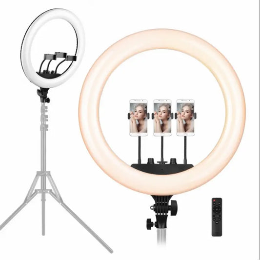 Kik_14 Inch Selfie Ring Light with 3 Cell Phone Holder, Remote Controller, and 76 Inch Tripod Stand for Live Stream, Makeup, Youtube Video, Photography Tiktok, & More Compatible with Universal Phone (Black) Accessories Smartphone