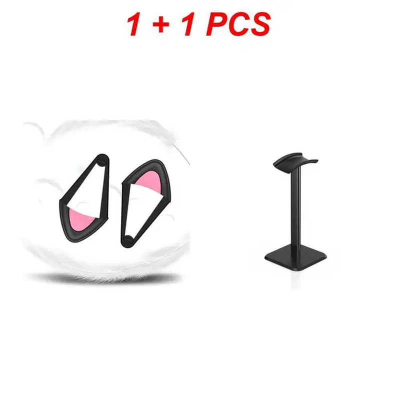 Cute Headphones Accessories Cat Ear Earmuffs Pendant Gaming Headsets Attachment Stereo Earphones Earbuds Silicone Decoration