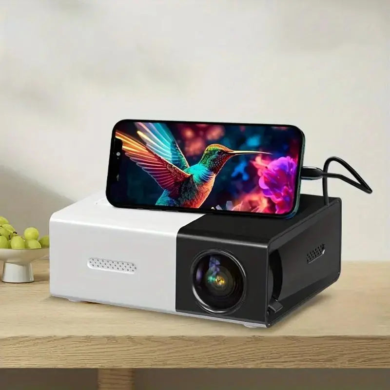 Portable Mini LED Projector, 1 Piece Home Theater Screen Projector, Outdoor Movie Projector, LED Micro Video Projector in Bedroom with HDMI & Remote Control, Home Cinema Video Projector