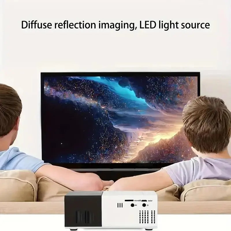 Portable Mini LED Projector, 1 Piece Home Theater Screen Projector, Outdoor Movie Projector, LED Micro Video Projector in Bedroom with HDMI & Remote Control, Home Cinema Video Projector