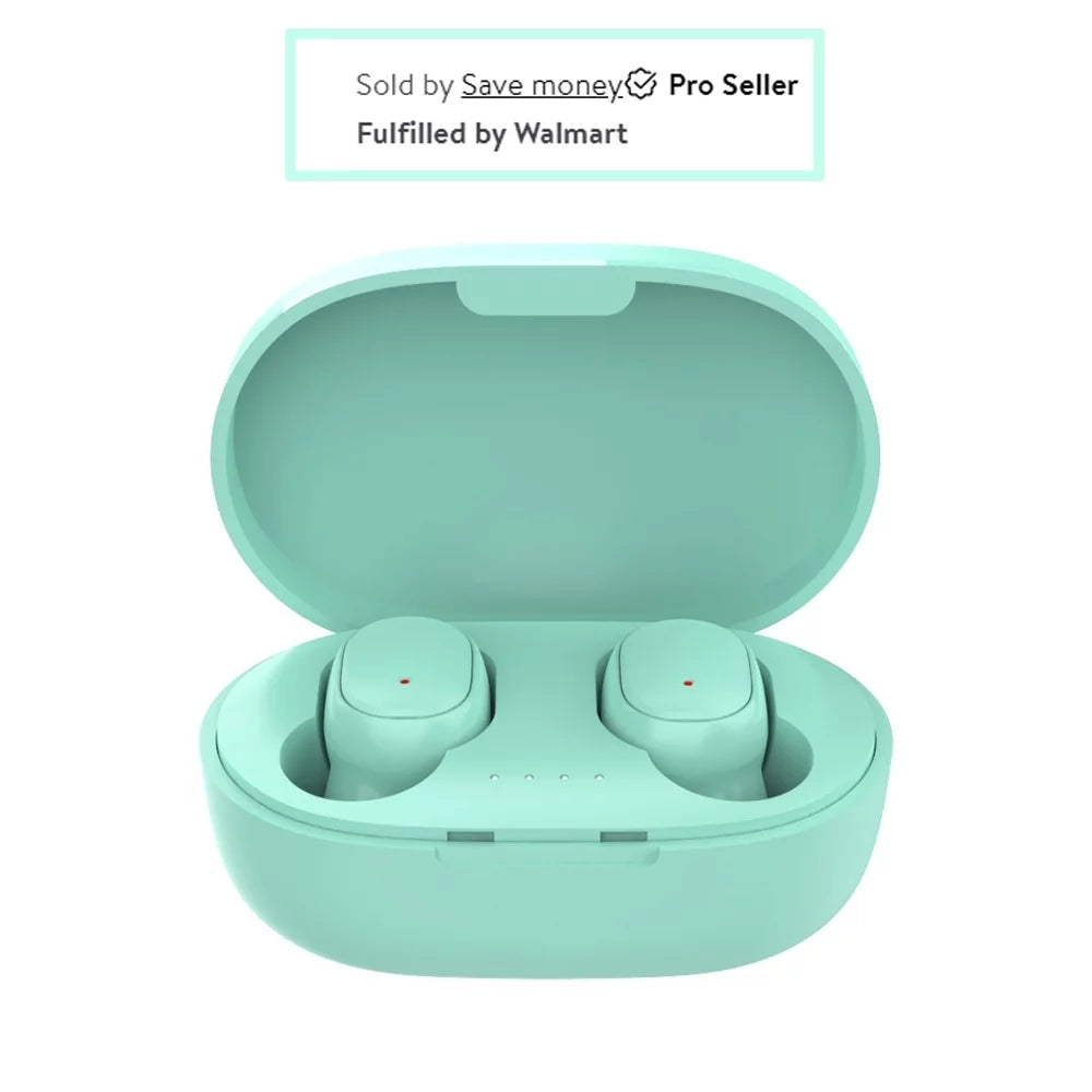 True Wireless Earbuds TWS Stereo Earphones Bluetooth 5.0 Headphones with Touch Control IPX4 Waterproof Sports Headphones with Dual Noise Reduction Technology Long Playtime for Gaming Sports Gym A6S