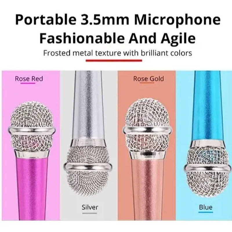 Wired Microphone (Adapters Available(Lightning, USBC)) Stereo Studio Mic KTV Karaoke Mini Microphone for Smart Phone Laptop PC Desktop Handheld Audio Cable Plug Portable Colorful Connection Devices Recording Smartphone Protection