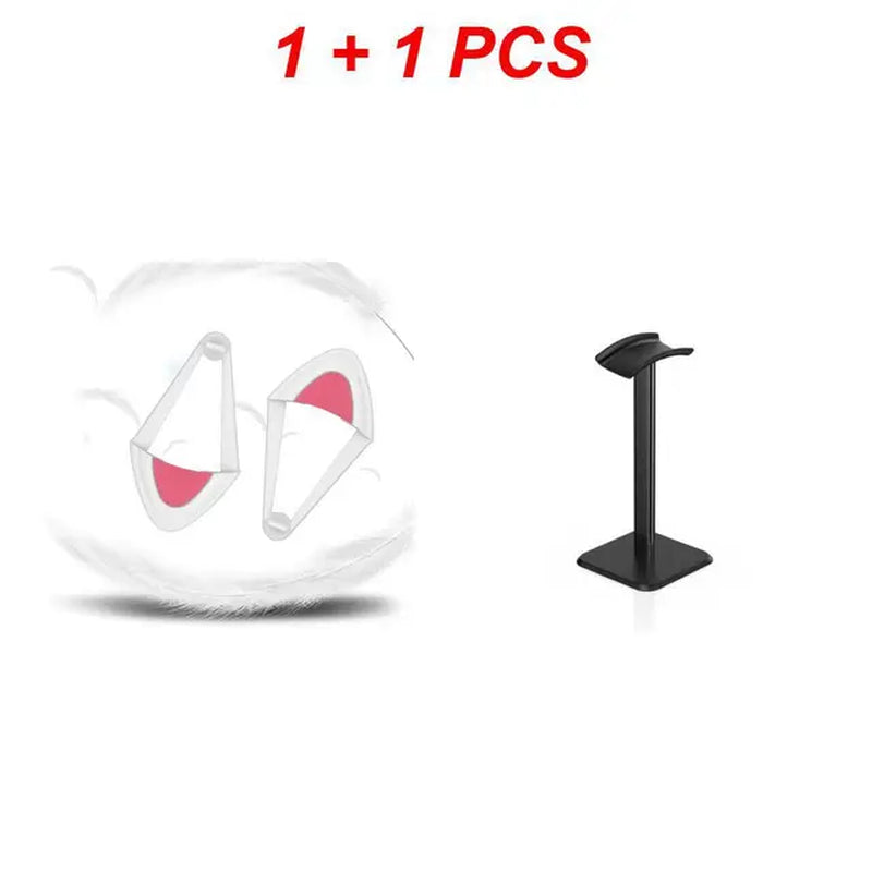 Cute Headphones Accessories Cat Ear Earmuffs Pendant Gaming Headsets Attachment Stereo Earphones Earbuds Silicone Decoration