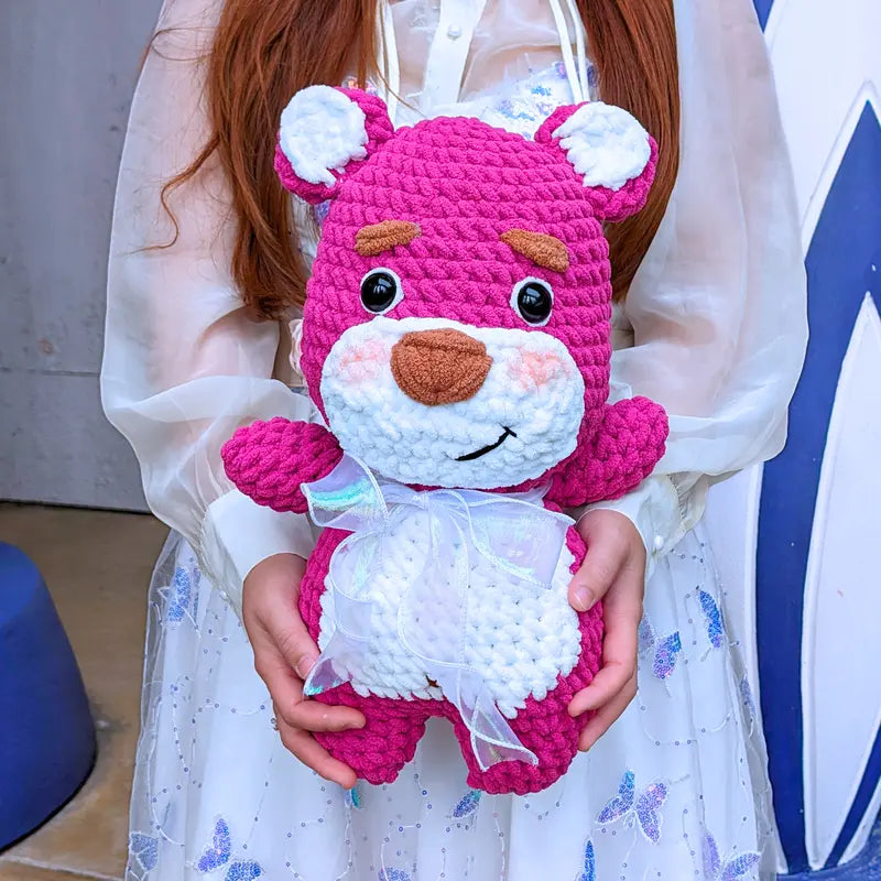 Lotsoo Crochet Plushie, Strawberry Bear Plushie, Animal Plushie, Amigurumi, Cartoon Characters, Cute Animal, Story Toy,Handmade Gift, Crocheted Teddy Bear