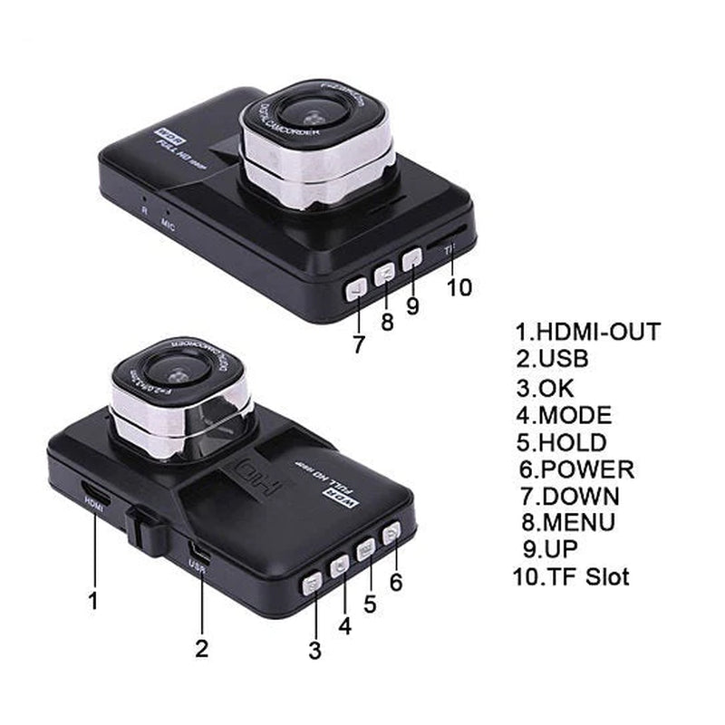 Black Box Dash Cam 1080P G-Sensor Looping Car Camera