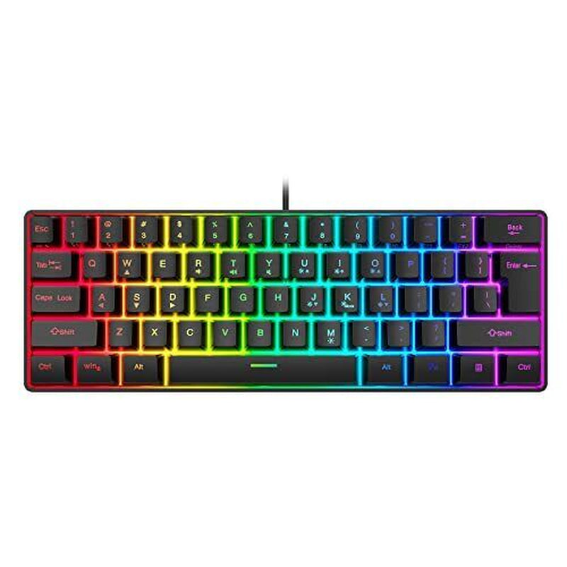 60% Wired Gaming Keyboard, RGB Backlit Ultra-Compact Mini Keyboard, Waterproo...