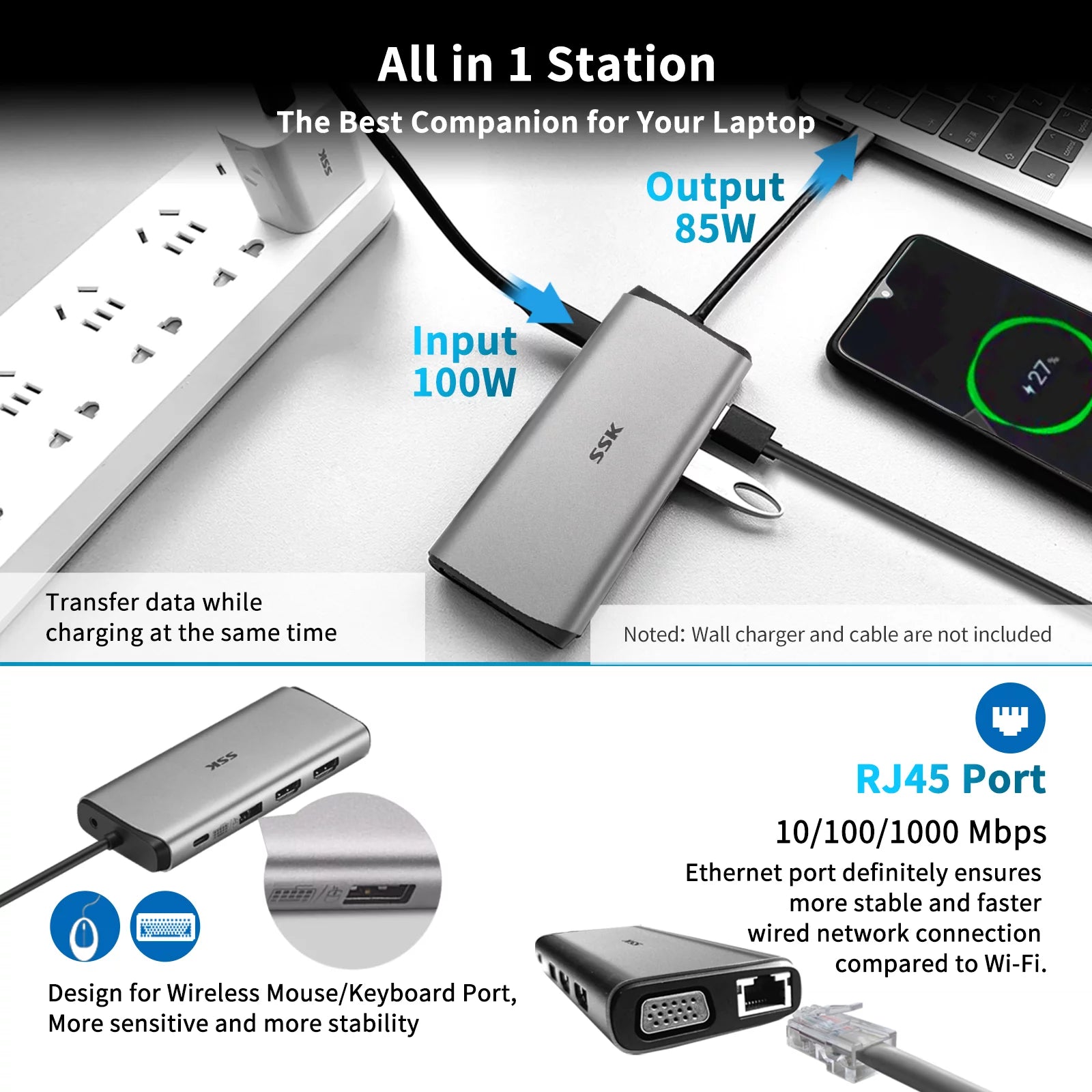 USB C Docking Station,11 in 1 Triple Displays USB Dock Dual Monitor of HDMI, VGA, Multiport Adapter with Ethernet,Pd3.0,Sd TF Card Reader,3Usbs for Macbook Pro/Air(Thunderbolt 3) Typc C Laptop