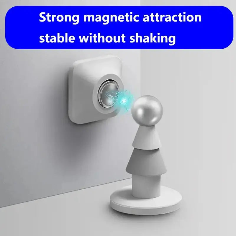 Magnetic Silent Door Stop, Silicone Punch-Free Anti-Collision Door Stop, Locking Door Stop for Home Use