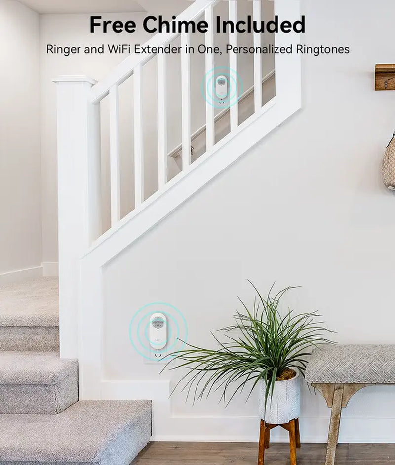 WUUK Wired Smart Doorbell 2K with On-Device AI Facial Recognition, Local Storage, and Free Chime - Home Improvement Security & Safety Doorbells & Intercoms