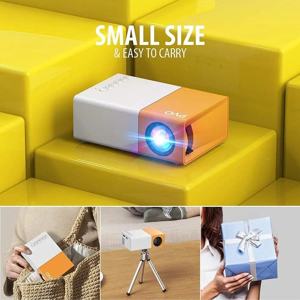 Mini Projectors, Portable Projector for Cartoon, Kids Gift, Outdoor Movie Projector, LED Pico Video Projector for Home Theater Movie Projector with HD USB Interfaces and Remote Control