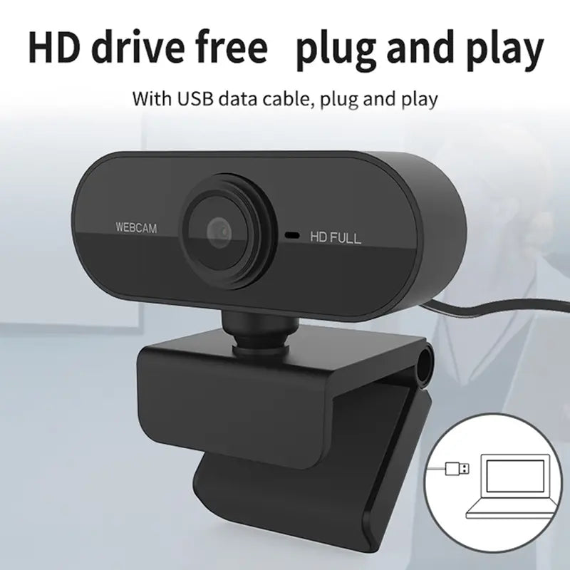 Webcam for Pc with Built-In Microphone and Rotatable Tripod, 1080P Video and Wide Angle Camera, Privacy Cover, (Webcam with USB Cable)For Live Streaming, Video Conferencing, and Online Classes