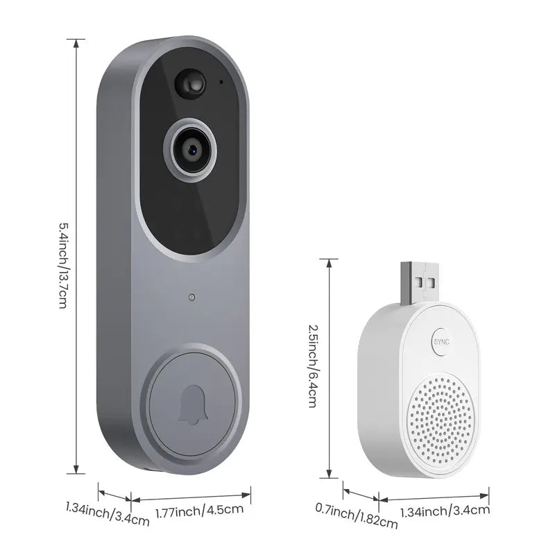 Smart Video Doorbell Camera Security, Summer 1080P Wireless Security Camera Doorbell with Chime, Human & Motion-Detection, Night-Vision, Electronics Wifi Security Camera for Home & Office