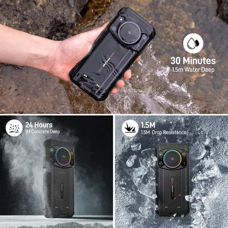 Ulefone Armor 21 Unlocked Rugged Phone，122Db Loudest Speaker Android 13 , MTK G99 16GB RAM(8GB+8GB Virtual RAM) + 256GB ROM Outdoor Rugged Smartphone,64Mp Main Cam + 24MP Night Vision Cam, 6.58" FHD+, 9600Mah, IP68 Dual SIM