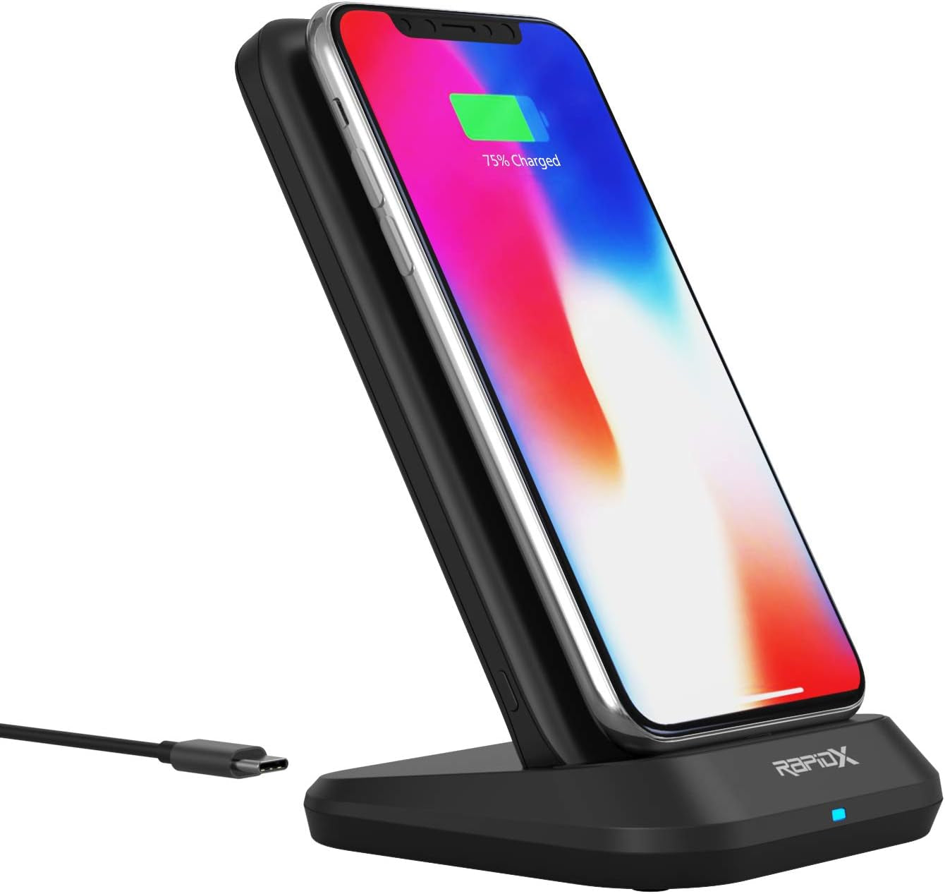 Myport 10000 Mah Power Bank, 10W Wireless Charging (Qi-Certified) & Charging Stand, 1 USB-C Input/Output (18W), 1 USB Output for Iphone and Android (Black)